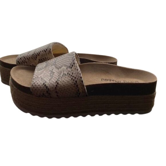 Dirty Laundry Snake Print Slide Sandals - Tan and Cream - Picture 7 of 14